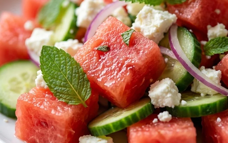 Watermelon Salad with Cucumber and Feta