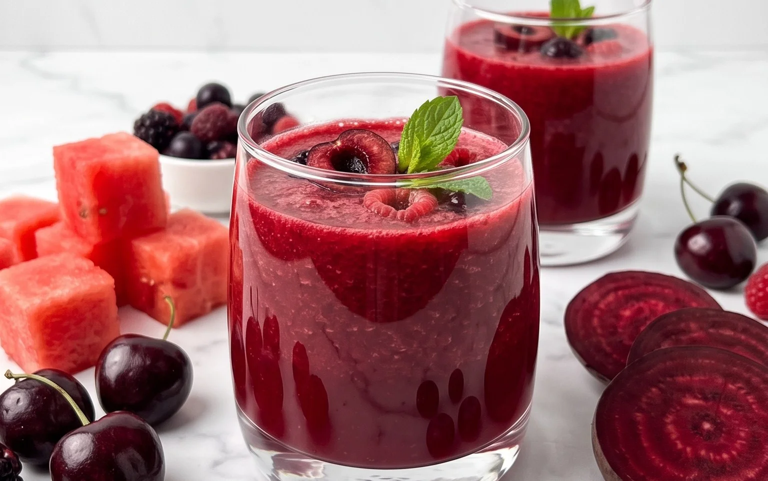 Watermelon Cherry Berry Beet Juice
