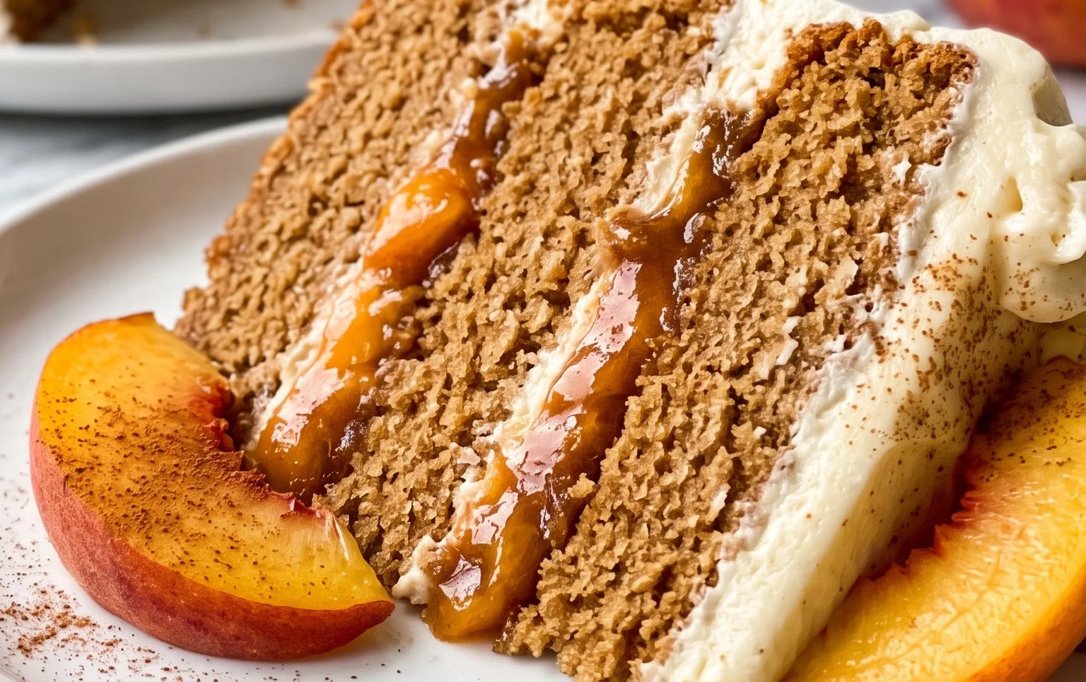 Brown Sugar Layer Cake with Peach Filling