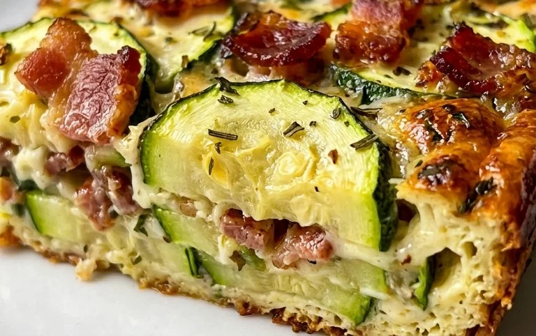 Zucchini and Beef Bacon Slice