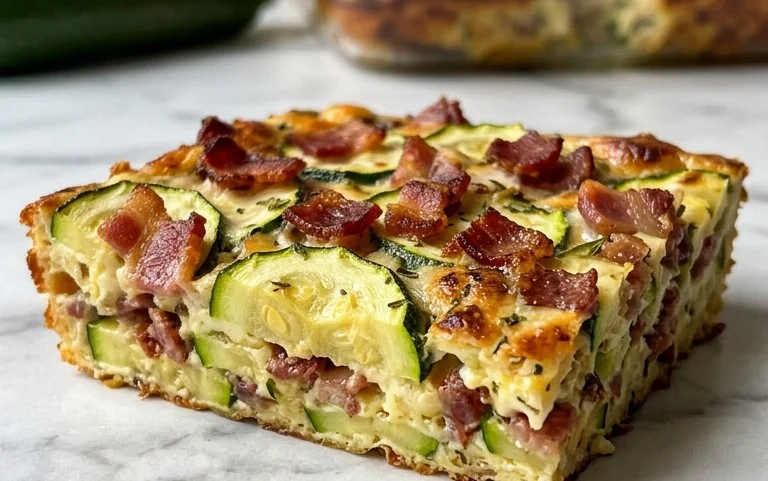 Zucchini and Beef Bacon Slice