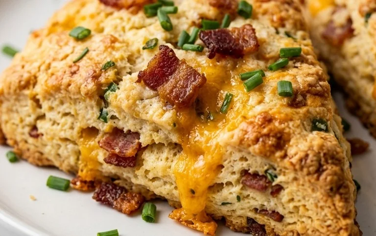 Beef Bacon Cheddar and Chive Scones