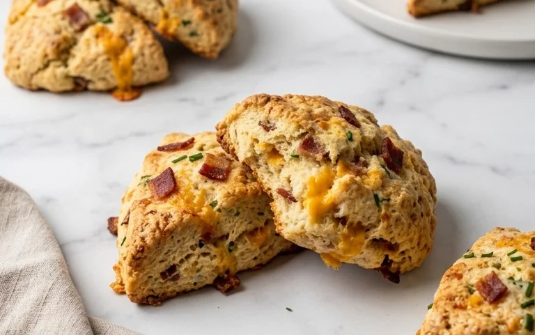 Beef Bacon Cheddar and Chive Scones